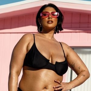 NWT PrettyLittleThing Recycled Plus Black Underwired Balconette Bikini Top